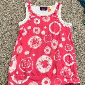 So Jenni Girls Pink & White Layered Tank Top – Size Large